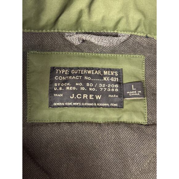 J Crew Jacket Large Mens Sussex Quilted Green Thermal Insulation - Picture 7 of 10